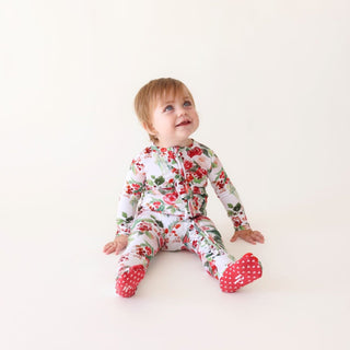 Posh Peanut Beatrix Ruffled Zippered Footie