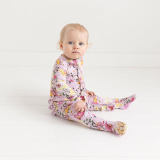 Posh Peanut Gaia Ruffled Zippered Footie