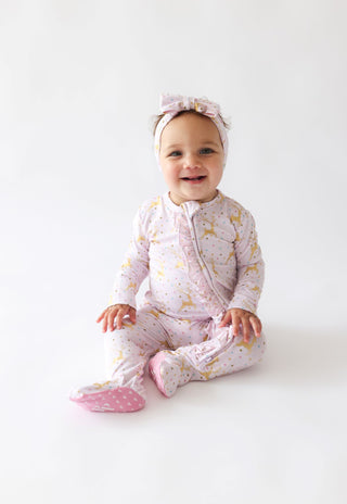 Posh Peanut Ryleigh Ruffled Zippered Footie