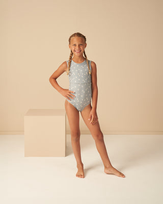 Play by Rylee & Cru Keyhole Leotard - Blue Daisy