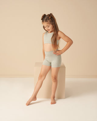 Rylee & Cru, Play by Rylee & Cru Longline Bra - Heathered Seafoam - Basically Bows & Bowties