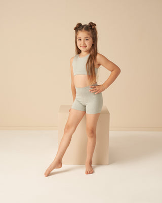 Rylee & Cru, Play by Rylee & Cru Longline Bra - Heathered Seafoam - Basically Bows & Bowties