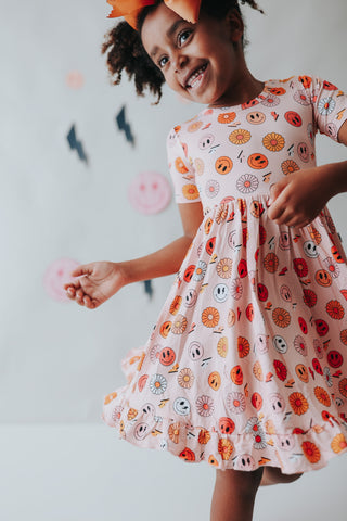 Dream Big Little Co Electric Smiles Dream Ruffle Dress, Dream Big Little Co, cf-size-2t, cf-type-dresses, cf-vendor-dream-big-little-co, DBLC, Dream Big Little Co, Dream Big Little Co Dream R