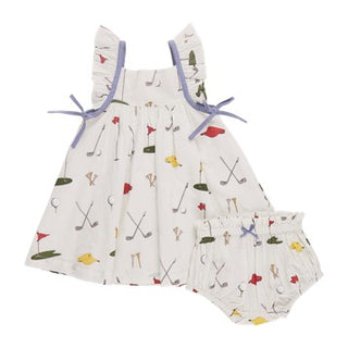 Pink Chicken Baby Girls Ailee Dress Set - Golf Tournament