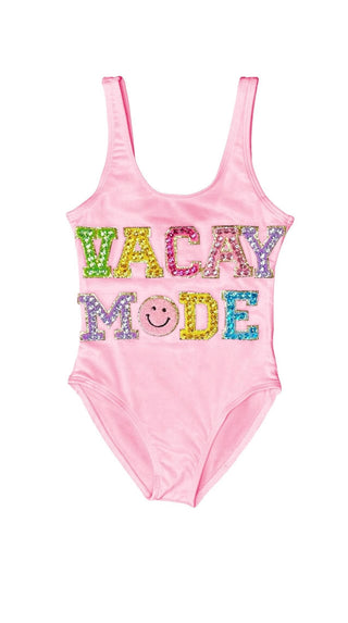 Lola and The Boys Crystal Vacay Mode Swimsuit - Pink