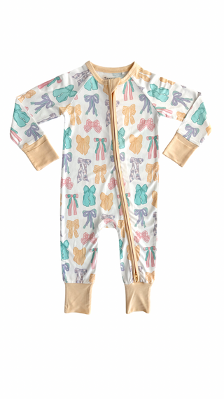 In My Jammers Easter Bows Zipper Romper