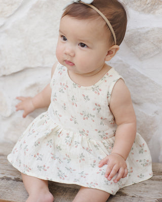 Quincy Mae Skirted Tank Romper - Strawberries