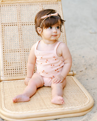 Quincy Mae Terry Cinch Romper - Cherries