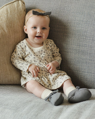 Quincy Mae Long Sleeve Baby Dress Dress - Blue Floral