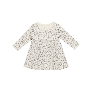 Quincy Mae Long Sleeve Baby Dress Dress - Blue Floral