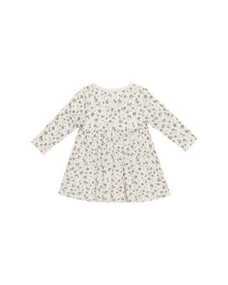 Quincy Mae Long Sleeve Baby Dress Dress - Blue Floral