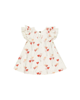 Quincy Mae Flutter Dress - Heart Balloons