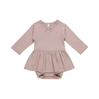 Quincy Mae Pointelle Skirted Bodysuit - Mauve