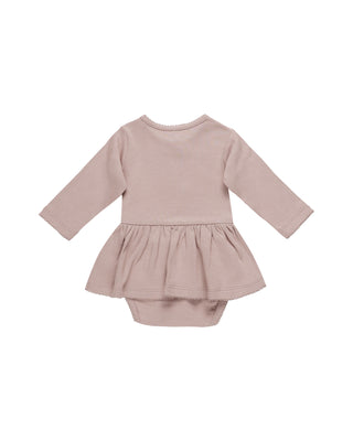 Quincy Mae Pointelle Skirted Bodysuit - Mauve