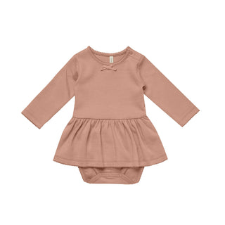 Quincy Mae Pointelle Skirted Bodysuit - Rose, Quincy Mae, cf-size-12-18-months, cf-size-18-24-months, cf-size-6-12-months, cf-type-romper, cf-vendor-quincy-mae, Pointelle Skirted Bodysuit, Qu