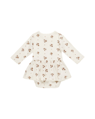 Quincy Mae Pointelle Skirted Bodysuit - Autumn Flora