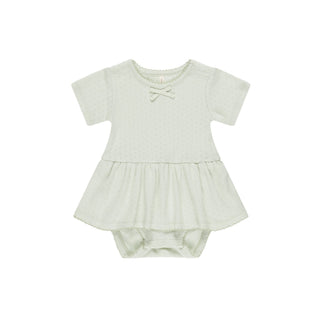 Quincy Mae Pointelle Skirted Bodysuit - Mint