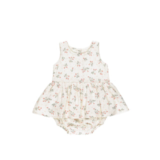 Quincy Mae Skirted Tank Romper - Strawberries