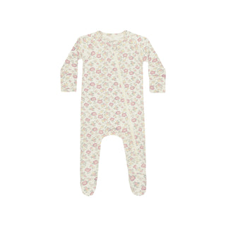 Quincy Mae Bamboo Zip Footie - Bloom