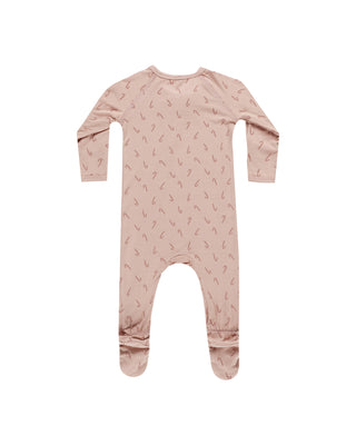 Quincy Mae Bamboo Zip Footie - Candy Cane