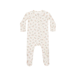 Quincy Mae Bamboo Zip Footie - Strawberries