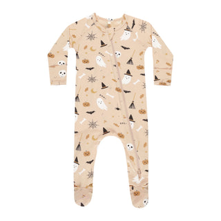 Quincy Mae Bamboo Zip Footie - Halloween