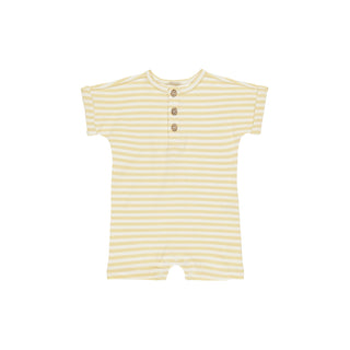 Quincy Mae Short Sleeve One-Piece - Yellow Stripe