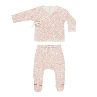 Quincy Mae Wrap Top & Pant Set - Pink Blossom