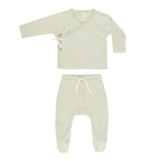 Quincy Mae Wrap Top & Pant Set - Mint