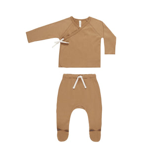 Quincy Mae Wrap Top & Pant Set - Golden