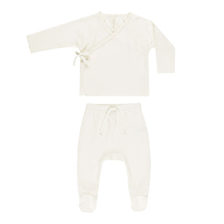 Quincy Mae Wrap Top & Pant Set - Ivory