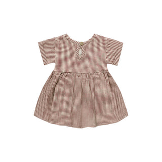 Quincy Mae, Quincy Mae Brielle Dress - Plum Gingham - Basically Bows & Bowties