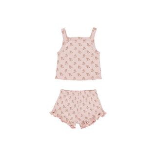 Quincy Mae Evie Tank + Shortie Set - Roses