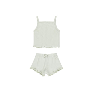 Quincy Mae Pointelle Tank + Shortie Set - Mint