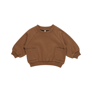 Quincy Mae Pocket Sweatshirt - Cinnamon