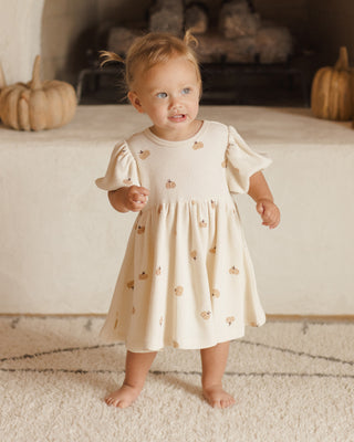 Quincy Mae Waffle Babydoll Dress - Pumpkins