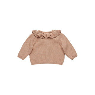 Quincy Mae Ruffle Collar Cardigan - Rose