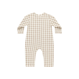 Quincy Mae Pocketed Woven Jumpsuit - Cinnamon Plaid