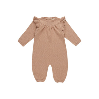 Quincy Mae Long Sleeve Mira Knit Romper - Rose