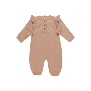 Quincy Mae Long Sleeve Mira Knit Romper - Rose