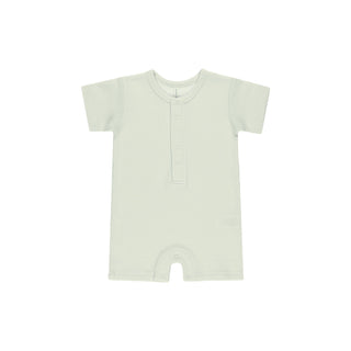 Quincy Mae Waffle Snap Romper - Mint