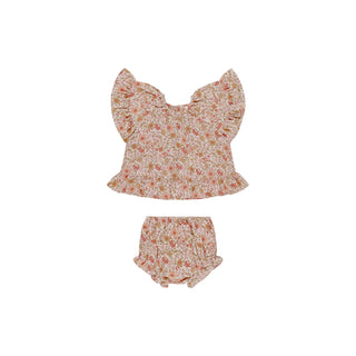 Rylee & Cru Butterfly Top + Bloomer Set - Gardenia