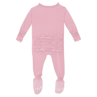 KicKee Pants Layette Ruffle Footie with 2 Way Zipper - Cake Pop