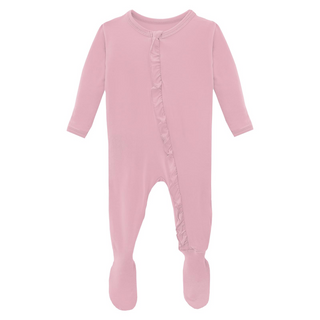 KicKee Pants Layette Ruffle Footie with 2 Way Zipper - Cake Pop