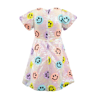 Lola and The Boys Rainbow Emoji Sequin Dress