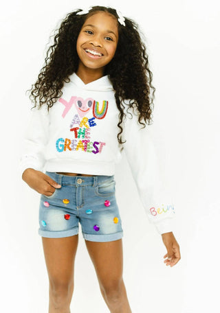 Lola and The Boys Rainbow Gem Jean Shorts