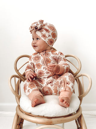 In My Jammers Remi Floral Zipper Romper, In My Jammers, Bamboo, Bamboo Pajamas, cf-size-12-18-months, cf-size-18-24-months, cf-size-2t, cf-size-6-9-months, cf-size-9-12-months, cf-type-pajama