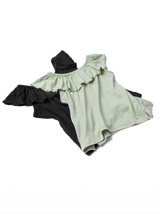 Little Bipsy Ruffle Bamboo Top - Black