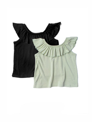 Little Bipsy Ruffle Bamboo Top - Black