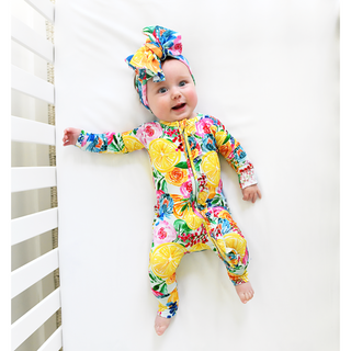 Gigi and Max Lillyana Lemon Ruffle Zip One Piece, Gigi and Max, Bamboo Pajama, cf-size-12m-9-12-months, cf-size-18m-12-18-months, cf-size-6m-3-6-months, cf-size-9m-6-9-months, cf-type-one-pie